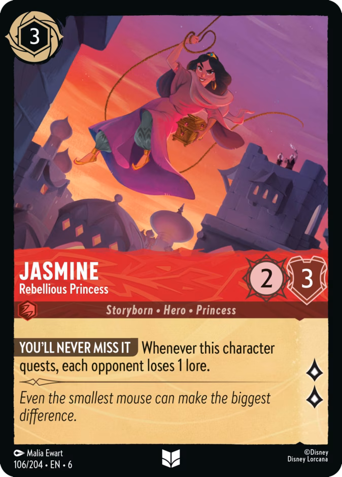 Jasmine - Rebellious Princess 6-106 Lorcana card
