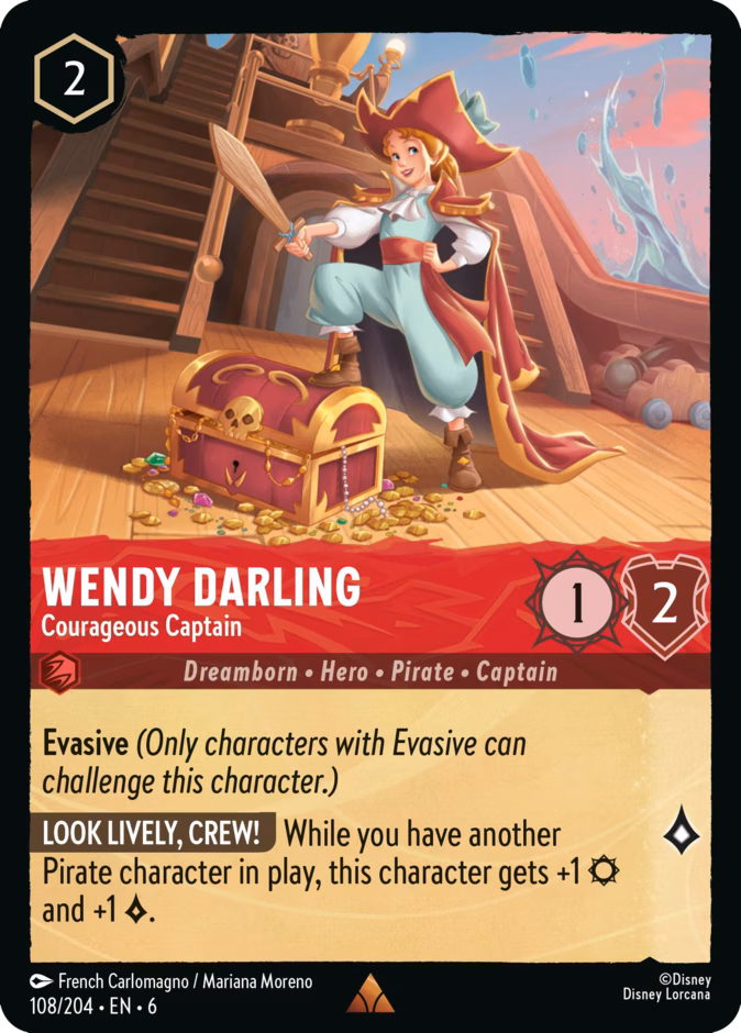 Wendy Darling - Courageous Captain 6-108 Lorcana card