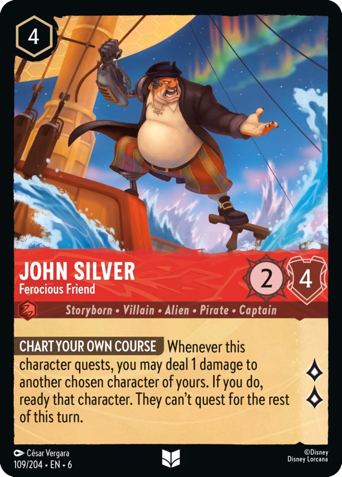 John Silver - Ferocious Friend 6-109 Lorcana card