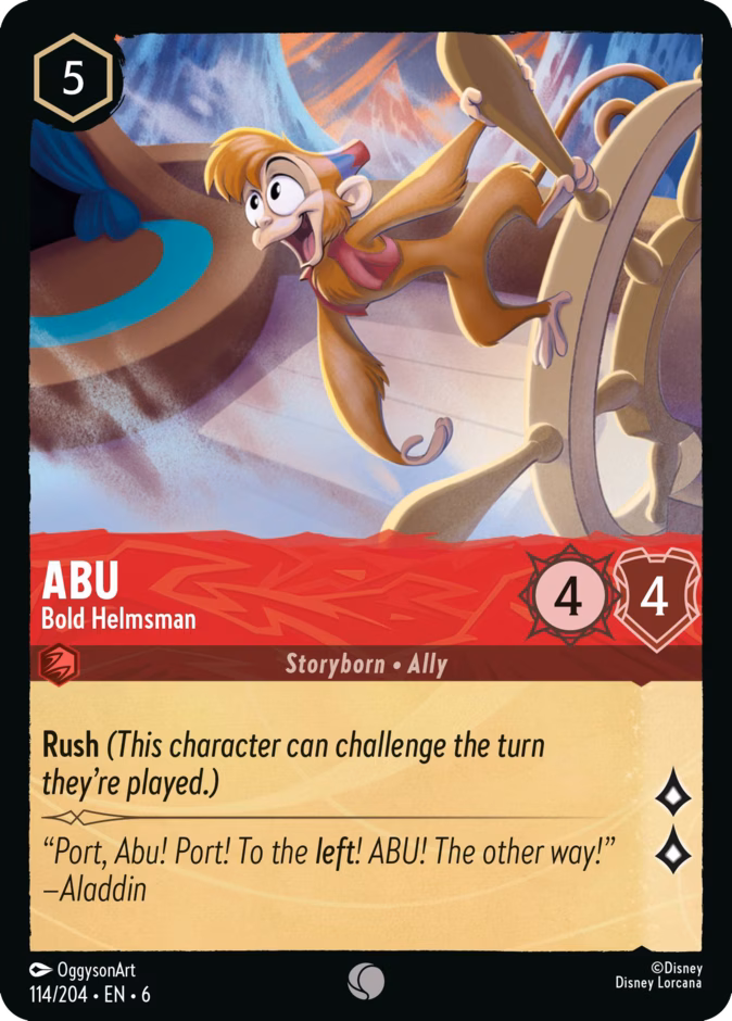 Abu - Bold Helmsman 6-114 Lorcana card