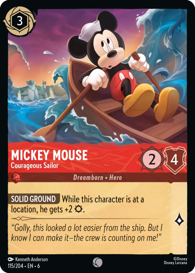 Mickey Mouse - Courageous Sailor 6-115 Lorcana card
