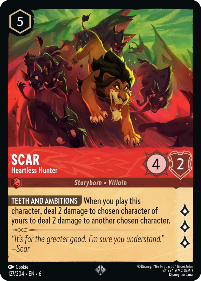 Scar - Heartless Hunter 6-127 Lorcana card