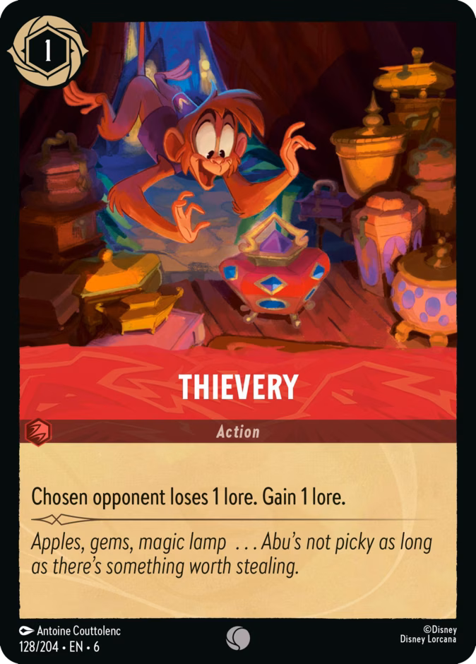 Thievery 6-128 Lorcana card