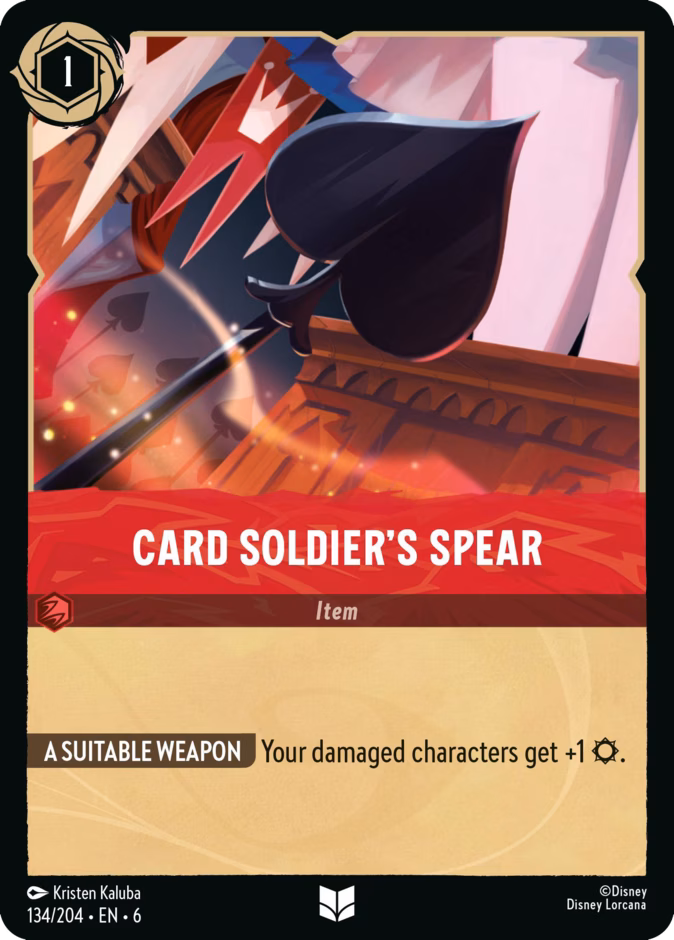 Card Soldier's Spear 6-134 Lorcana card