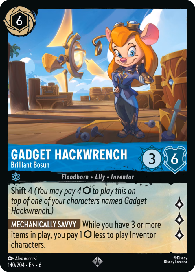 Gadget Hackwrench - Brilliant Bosun 6-140 Lorcana card