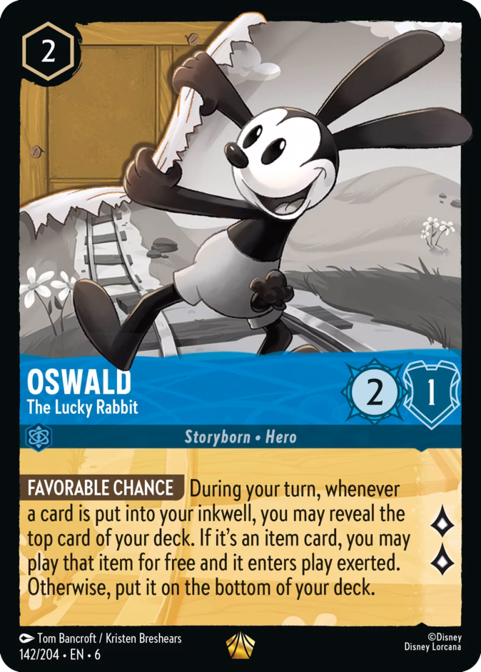 Oswald - The Lucky Rabbit 6-142 Lorcana card