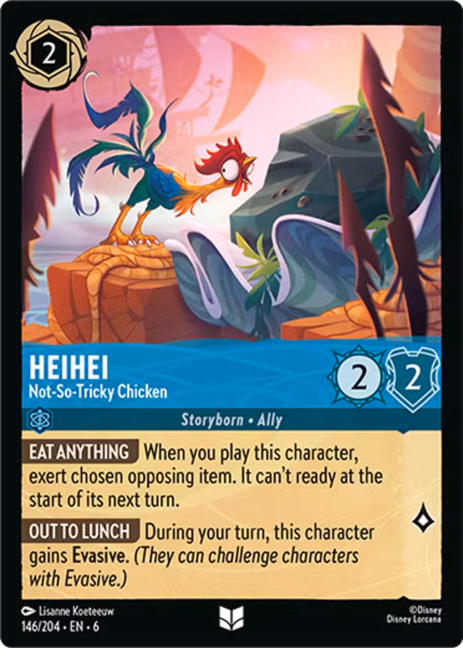 Heihei - Not-So-Tricky Chicken 6-146 Lorcana card