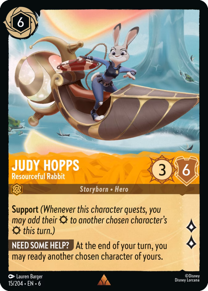 Judy Hopps - Resourceful Rabbit 6-15 Lorcana card