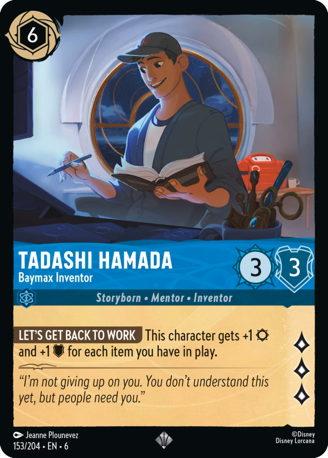 Tadashi Hamada - Baymax Inventor 6-153 Lorcana card