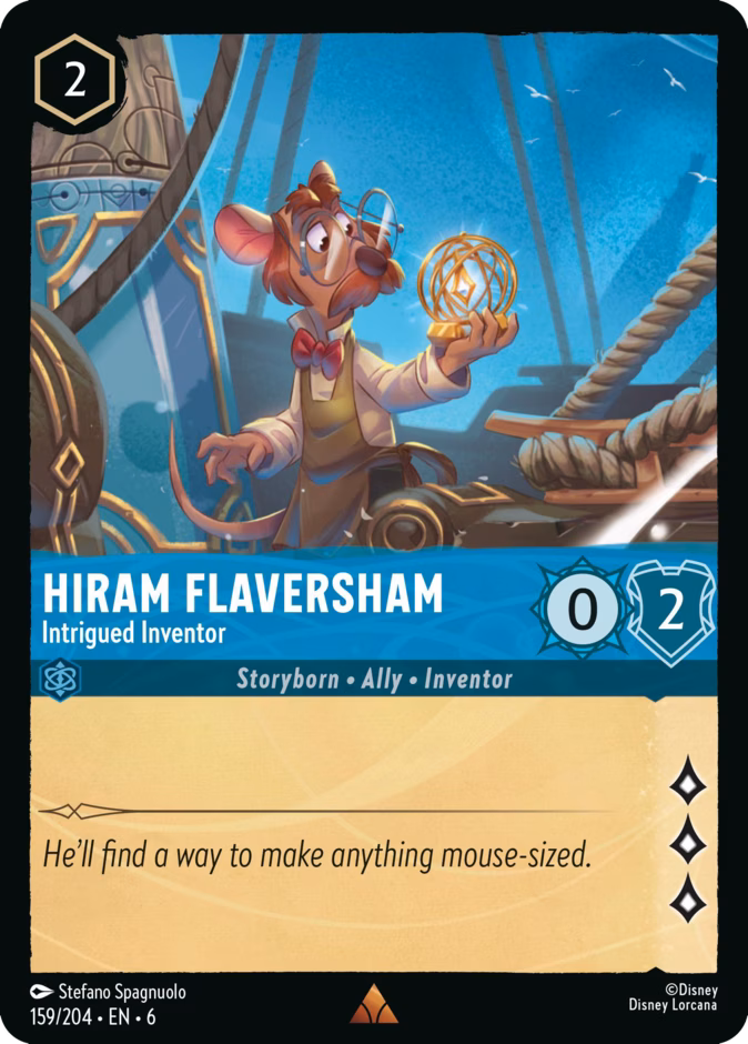 Hiram Flaversham - Intrigued Inventor 6-159 Lorcana card