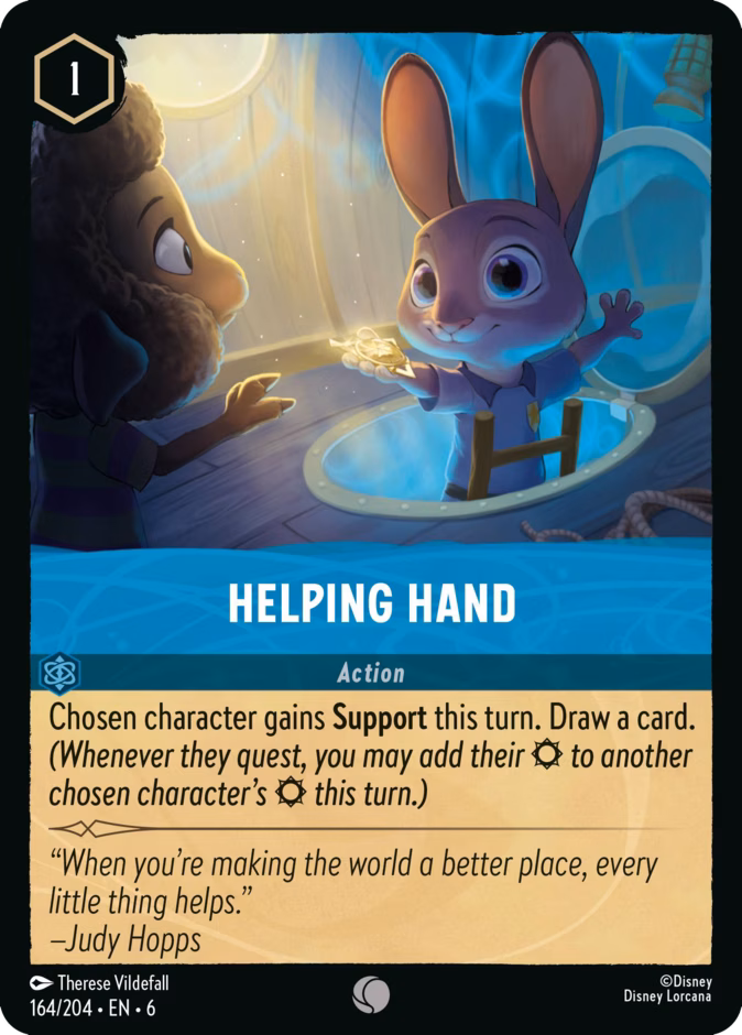 Helping Hand 6-164 Lorcana card