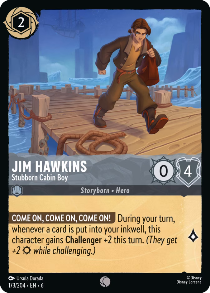 Jim Hawkins - Stubborn Cabin Boy 6-173 Lorcana card