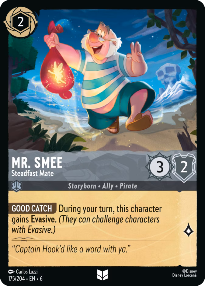 Mr. Smee - Steadfast Mate 6-175 Lorcana card