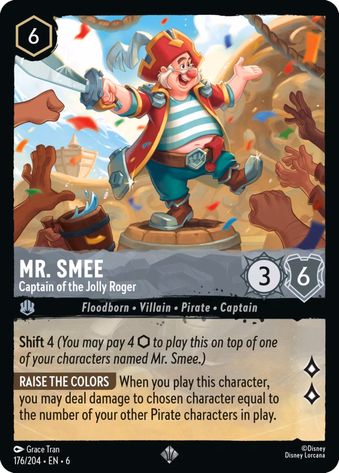Mr. Smee - Captain of the Jolly Roger 6-176 Lorcana card