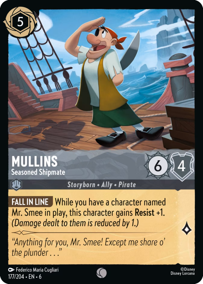 Mullins - Seasoned Shipmate 6-177 Lorcana card