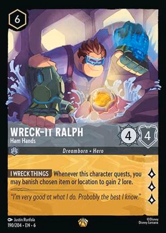 Wreck-It Ralph - Ham Hands 6-190 Lorcana card