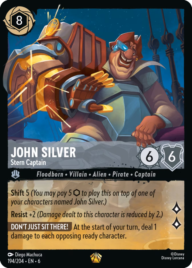 John Silver - Stern Captain 6-194 Lorcana card