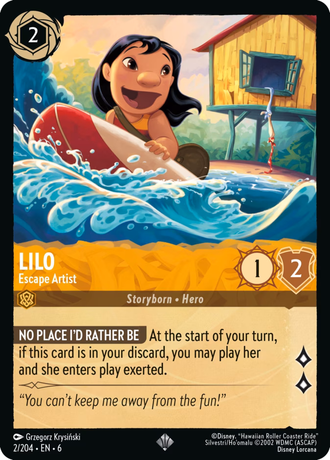 Lilo - Escape Artist 6-2 Lorcana card