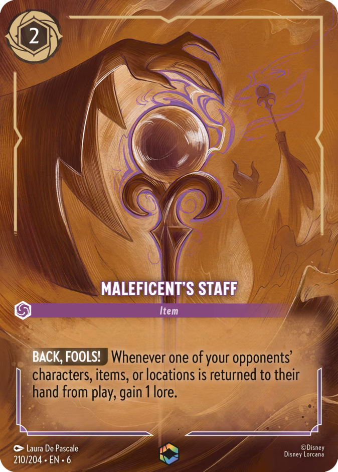 Maleficent's Staff 6-210 Lorcana card