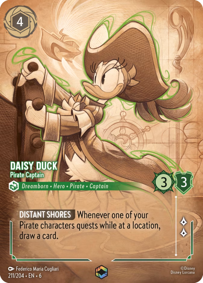Daisy Duck - Pirate Captain 6-211 Lorcana card