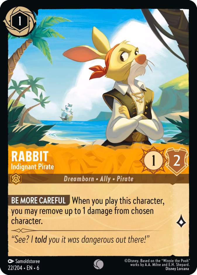 Rabbit - Indignant Pirate 6-22 Lorcana card