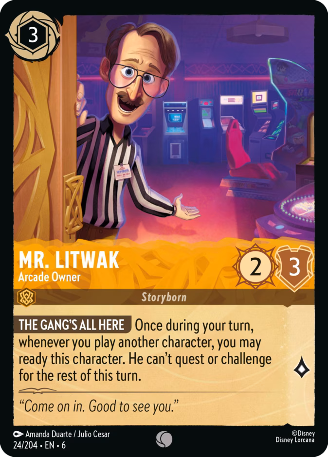 Mr. Litwak - Arcade Owner 6-24 Lorcana card