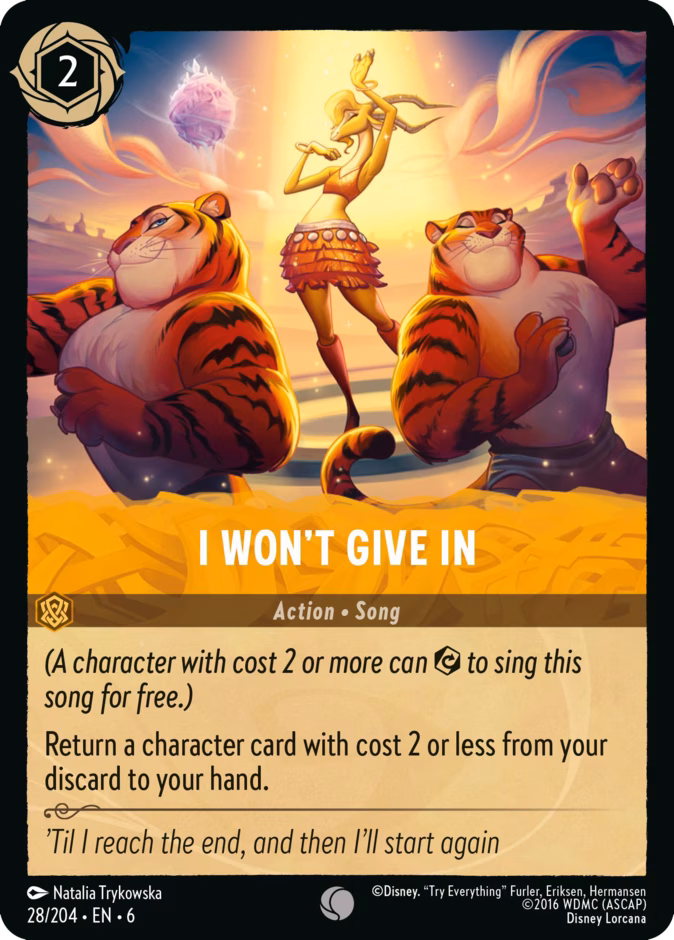I Won't Give In 6-28 Lorcana card