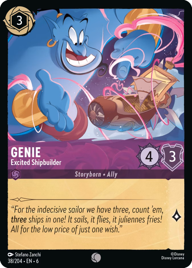 Genie - Excited Shipbuilder 6-38 Lorcana card