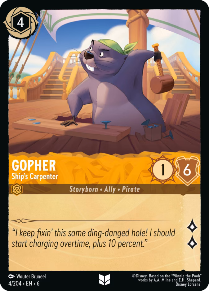 Gopher - Ship's Carpenter 6-4 Lorcana card