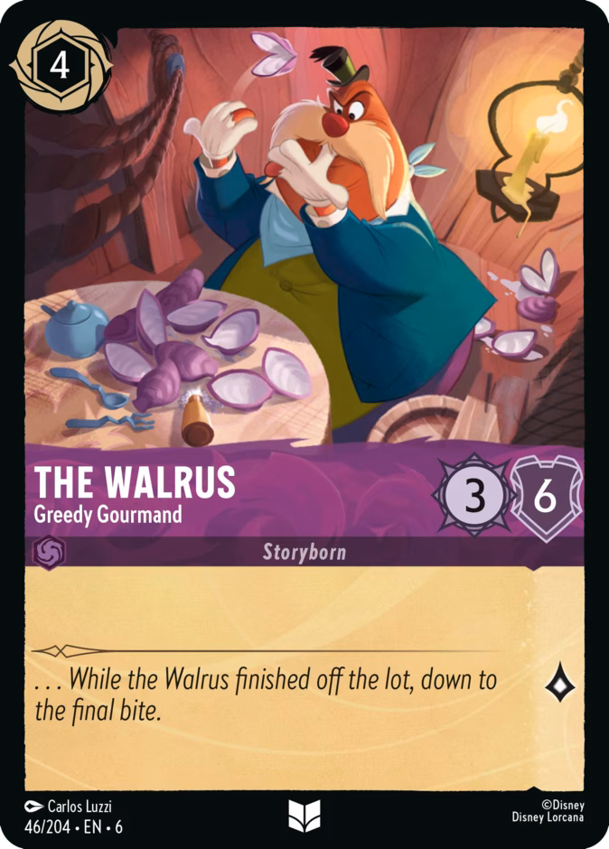 The Walrus - Greedy Gourmand 6-46 Lorcana card
