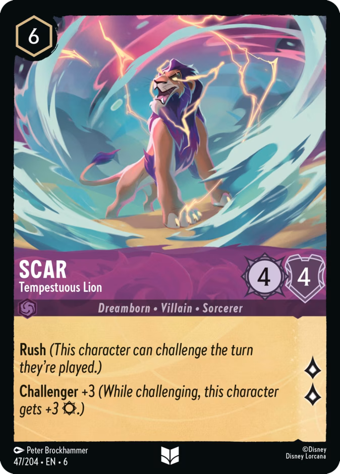 Scar - Tempestuous Lion 6-47 Lorcana card