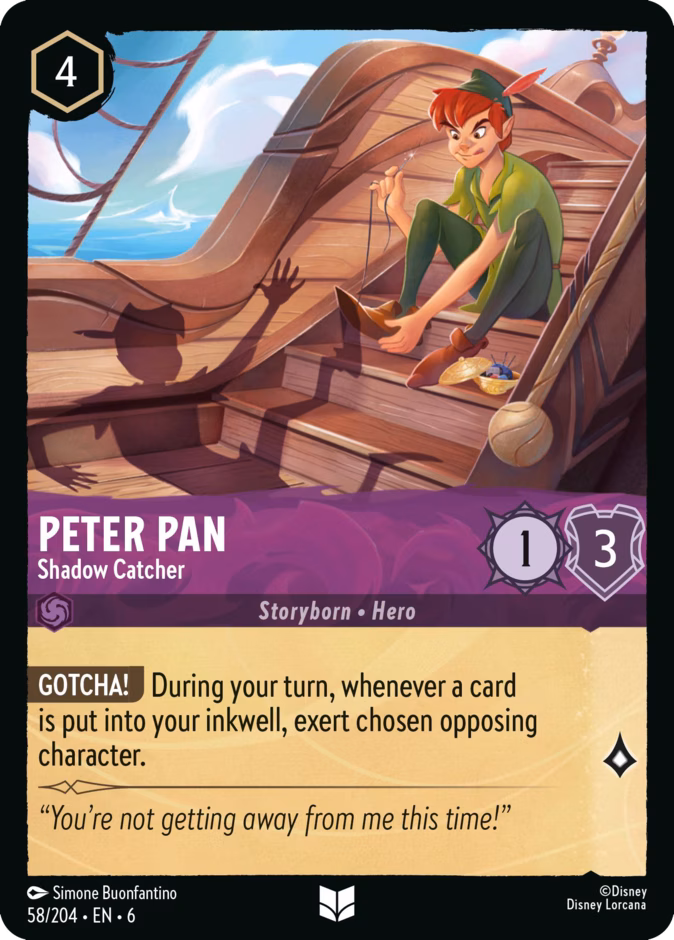 Peter Pan - Shadow Catcher 6-58 Lorcana card