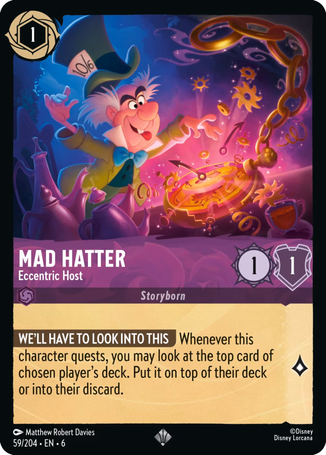 Mad Hatter - Eccentric Host 6-59 Lorcana card