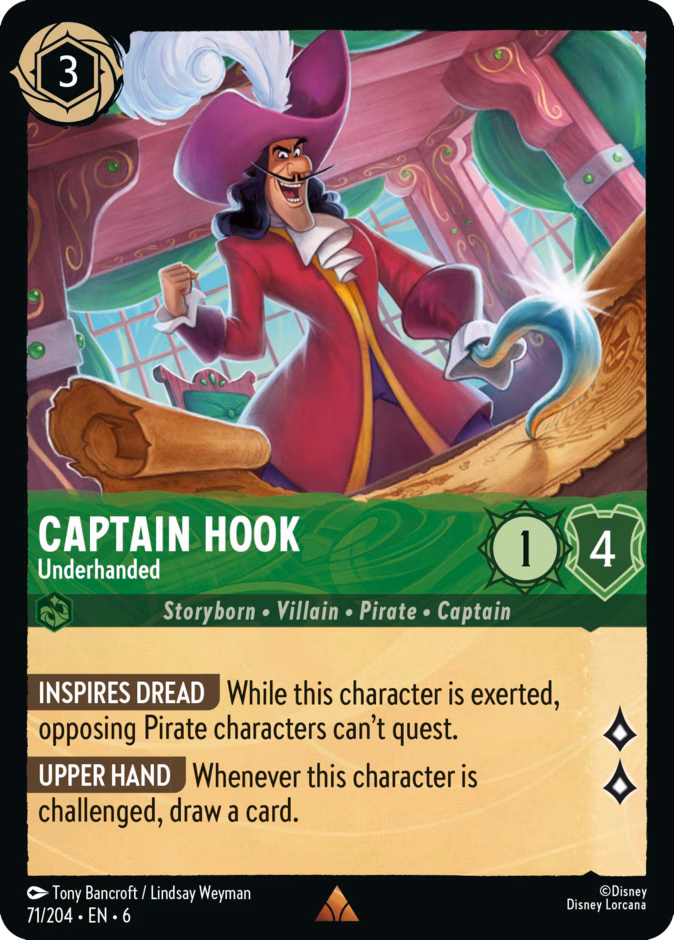Captain Hook - Underhanded 6-71 Lorcana card