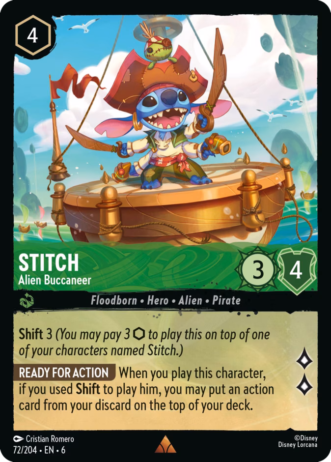 Stitch - Alien Buccaneer 6-72 Lorcana card