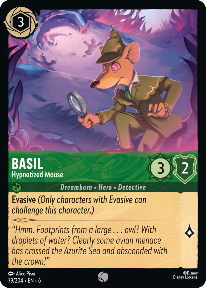 Basil - Hypnotized Mouse 6-79 Lorcana card