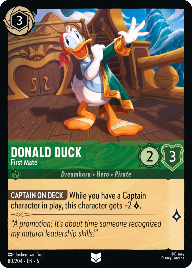 Donald Duck - First Mate 6-80 Lorcana card