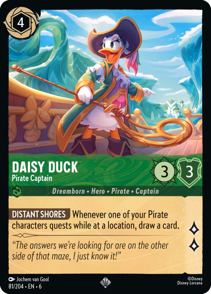 Daisy Duck - Pirate Captain 6-81 Lorcana card