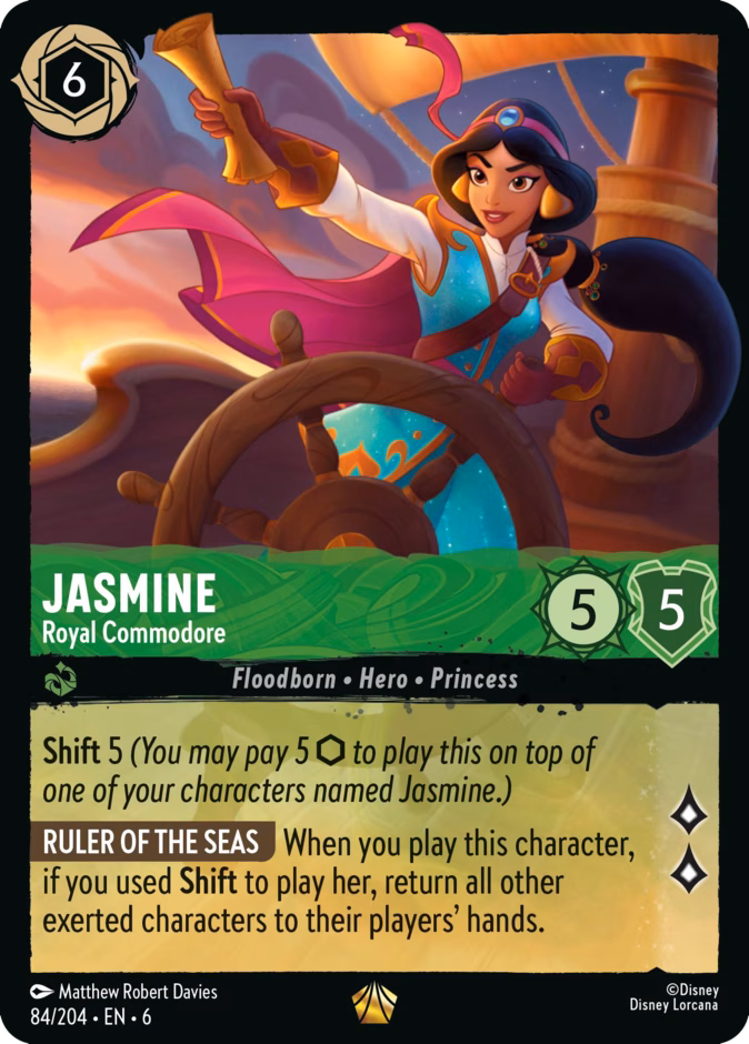 Jasmine - Royal Commodore 6-84 Lorcana card