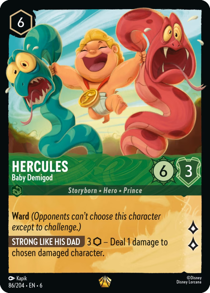 Hercules - Baby Demigod 6-86 Lorcana card