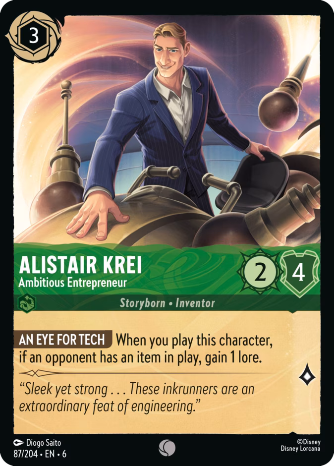 Alistair Krei - Ambitious Entrepreneur 6-87 Lorcana card