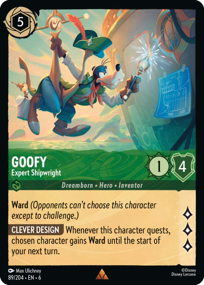 Goofy - Expert Shipwright 6-89 Lorcana card