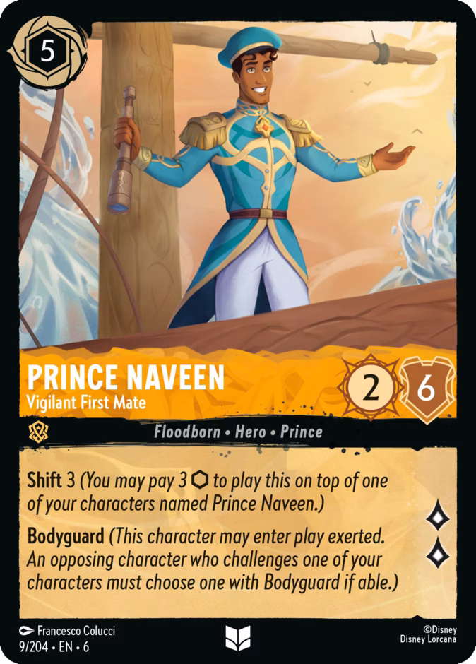 Prince Naveen - Vigilant First Mate 6-9 Lorcana card