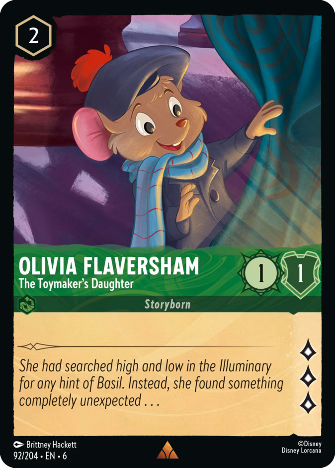Olivia Flaversham - The Toymaker's Daughter 6-92 Lorcana card