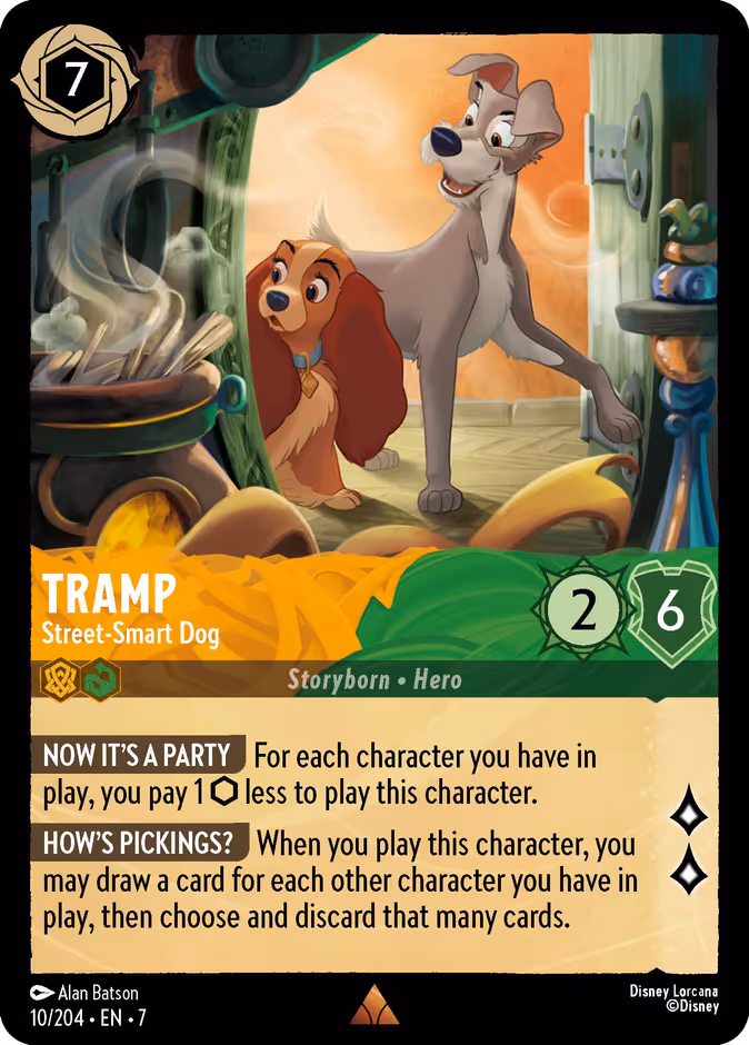 Tramp - Street-Smart Dog 7-10 Lorcana card