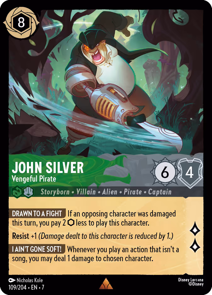 John Silver - Vengeful Pirate 7-109 Lorcana card