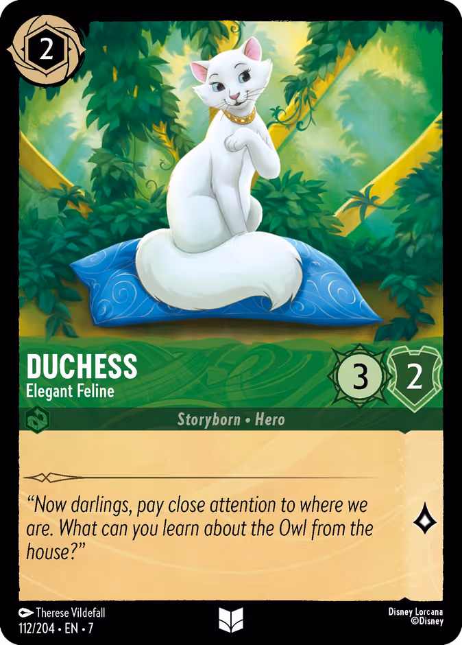 Duchess - Elegant Feline 7-112 Lorcana card
