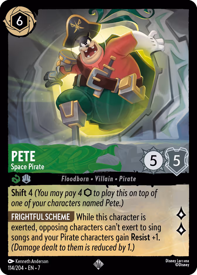 Pete - Space Pirate 7-114 Lorcana card