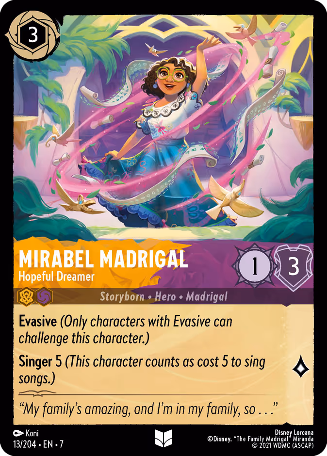 Mirabel Madrigal - Hopeful Dreamer 7-13 Lorcana card