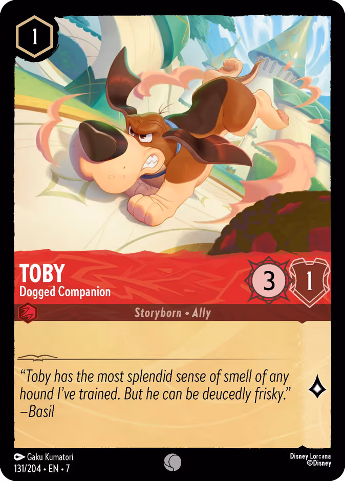Toby - Dogged Companion 7-131 Lorcana card